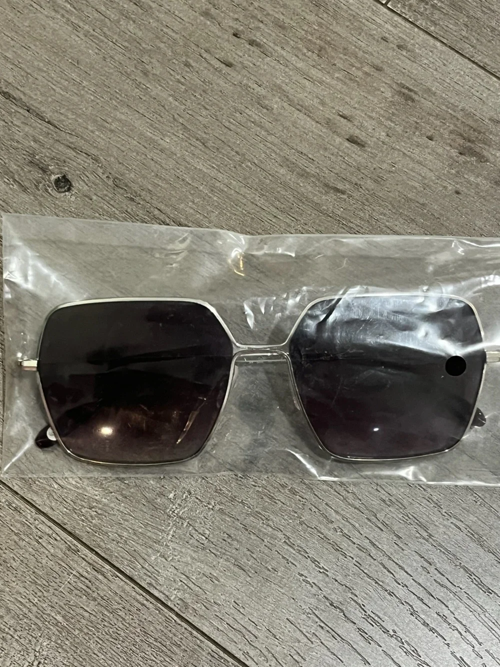Garett Leight Women’s Square Gradient Sunglasses - Silver Frame, Dark Gray Lense